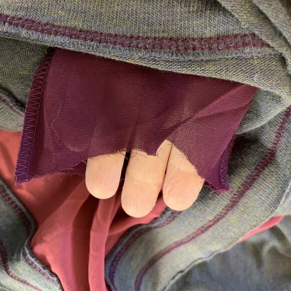 Love Tree Cardigan Sweater Women S Gray W/Semi Sheer Back 4 Button Long Sleeve - Picture 11 of 11